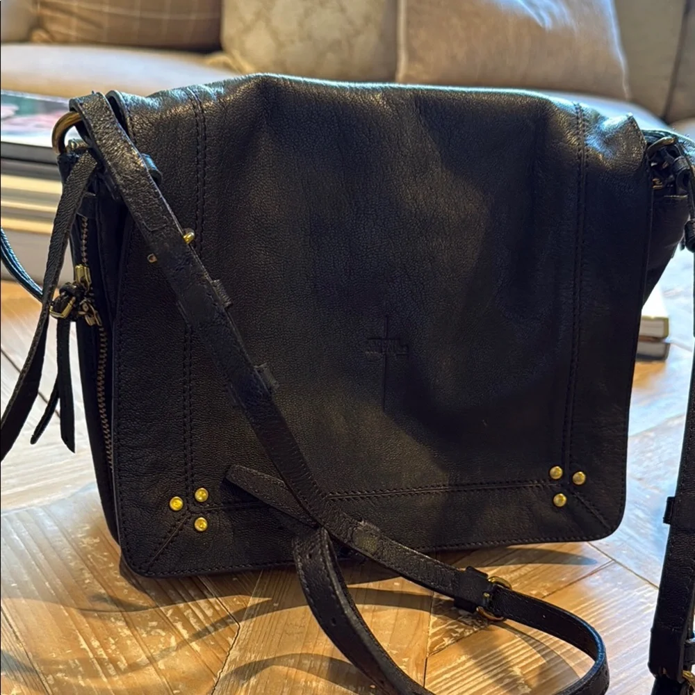 Navy blue Leather Crossbody Bag - Picture 12 of 12